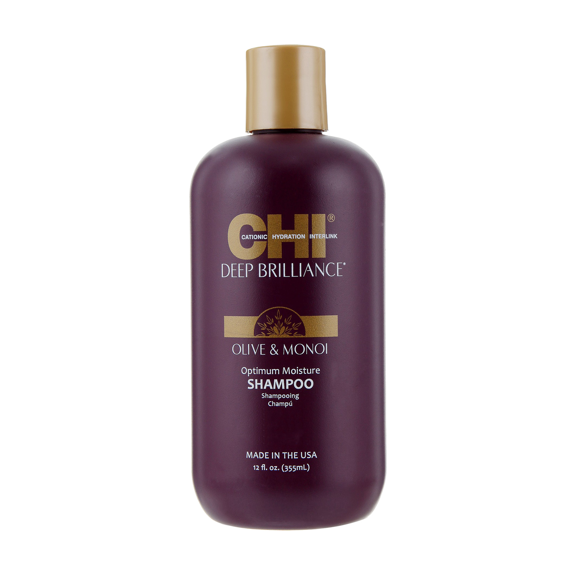 Шампунь CHI Deep Brilliance Olive &amp; Monoi Optimum Moisture Shampoo для пошкодженого волосся, 355 мл